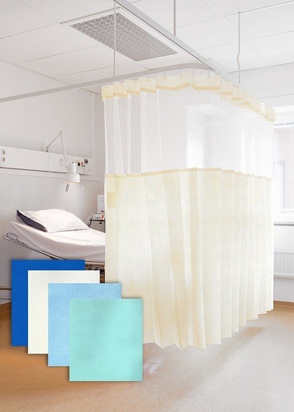 Draperi ljusgrön 360x180cm m nät fasta glid för bef skenor