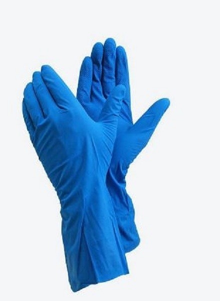 Handske undersök kem Tegera 184A strl 10 nitril puderfri blå 30cm par
