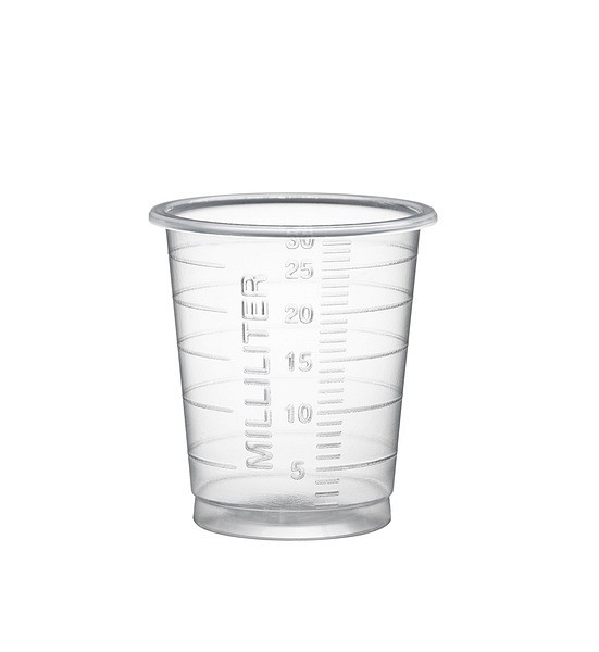 Medicinbägare eco+ smal transp 30ml fossilfritt material