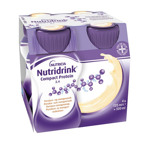 Nutridrink Compact Protein Persika-Mangosmak, 4 x 125 ml Vnr 900838