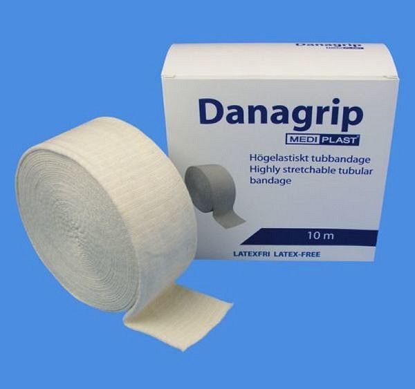 Tubbandage kompression, Danagrip Blekt bomull, 6,25 cm x 10 m