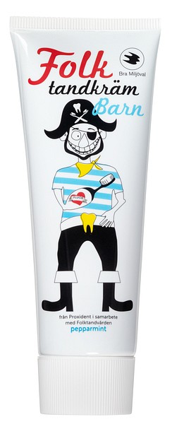 Folktandkräm fluor barn 75ml utan tillsatser mild smak