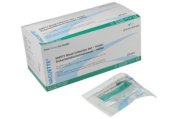 Venprovtagningsset Safety 0,8 x 19 mm, grön 21G, 190 mm, hållare