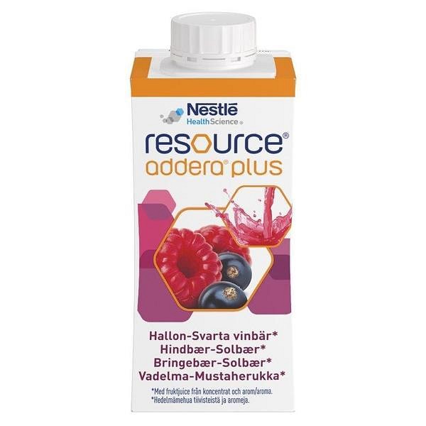 Resource Addera Plus Hallon/Svart Vinbär 4x200ml Vnr 900722
