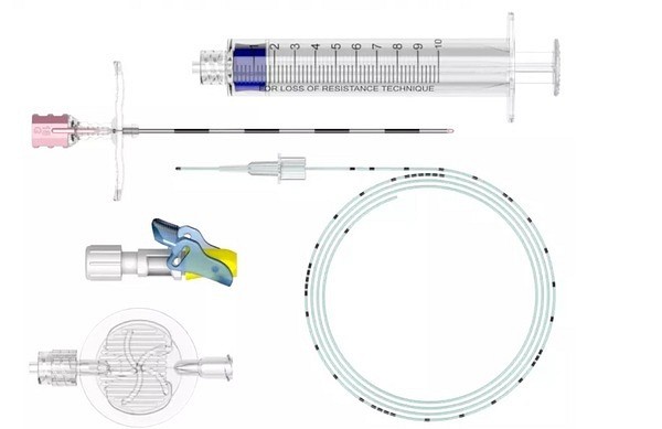 EpiLong II Soft Set NrFit17G x 90mm Tuohy nål med metall stylet, 19G x 90cm,