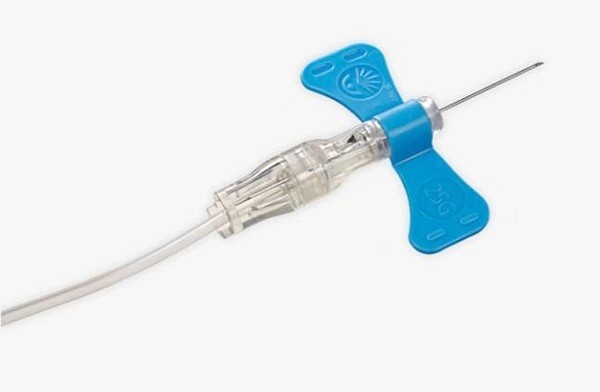 Venprovtagningsset BD UltraTouch Push Button, blå 23G, 178 mm, hållare