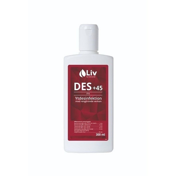 Ytdesinfektion LIV +45 300ml innehåller tensid