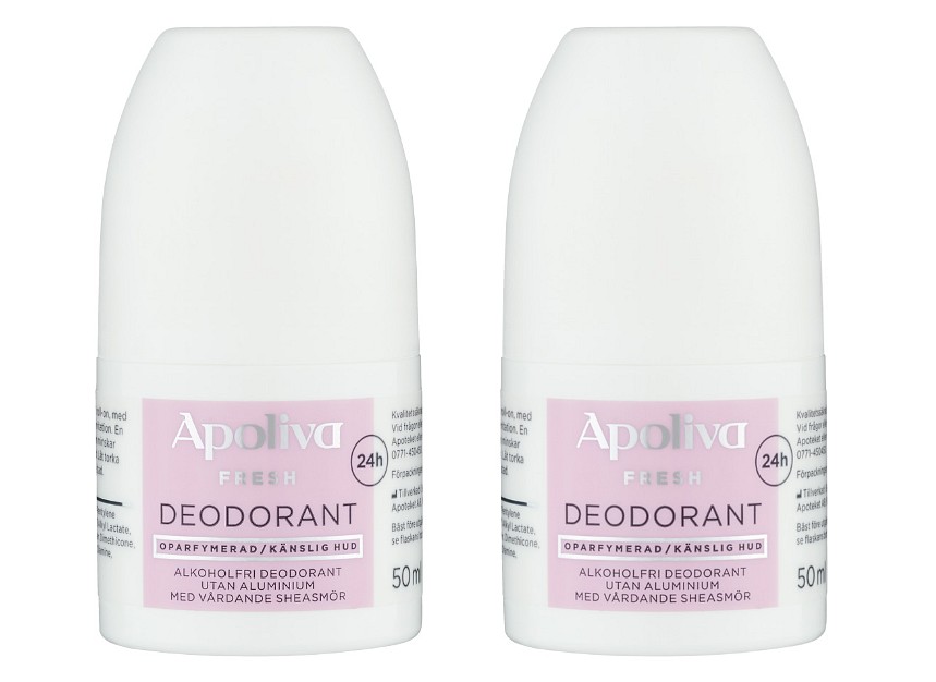 Deodorant roll-on utan parfym, Apoliva Fresh, 50 ml