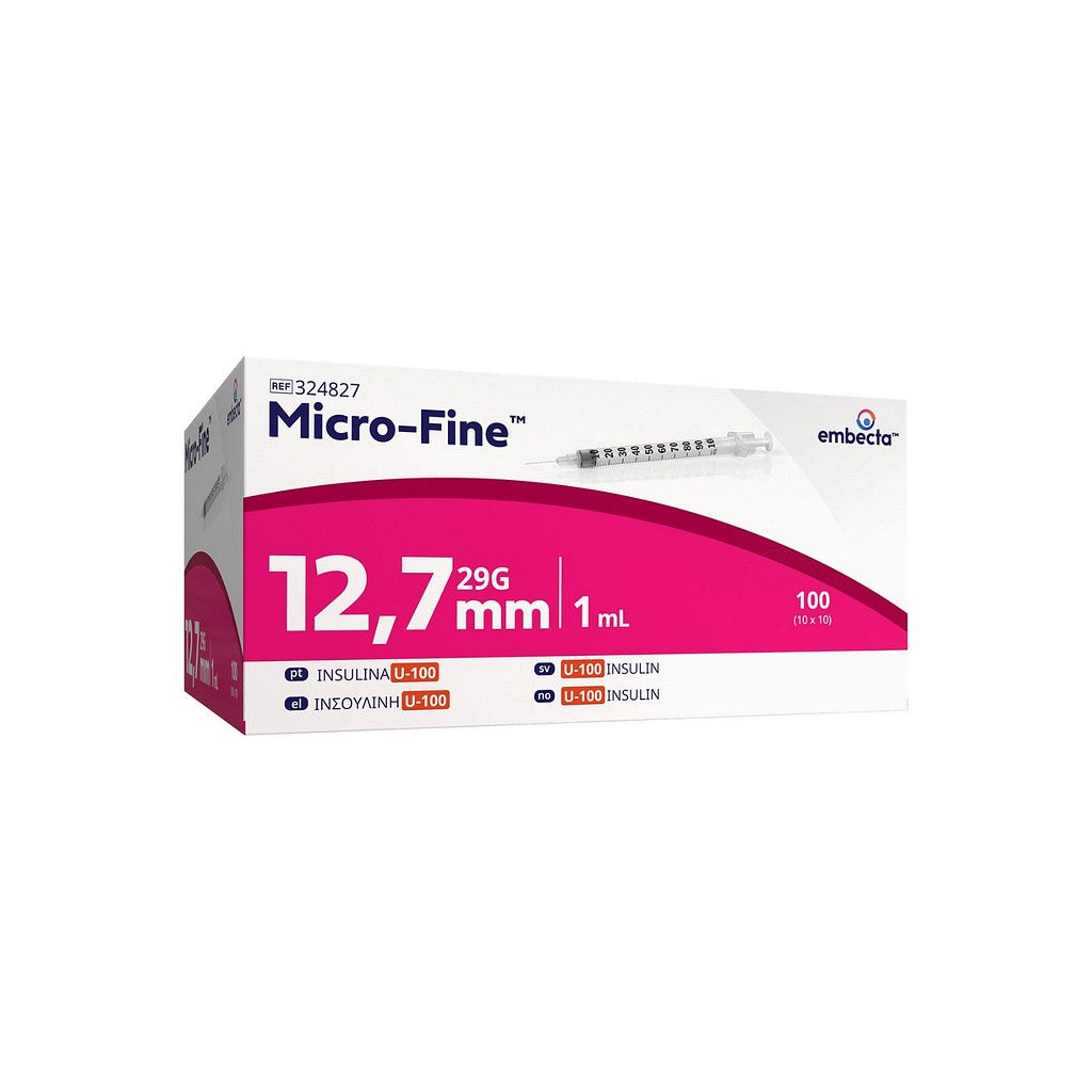 Insulinspruta embecta Micro-Fine 1,0ml 29G 12,7mm