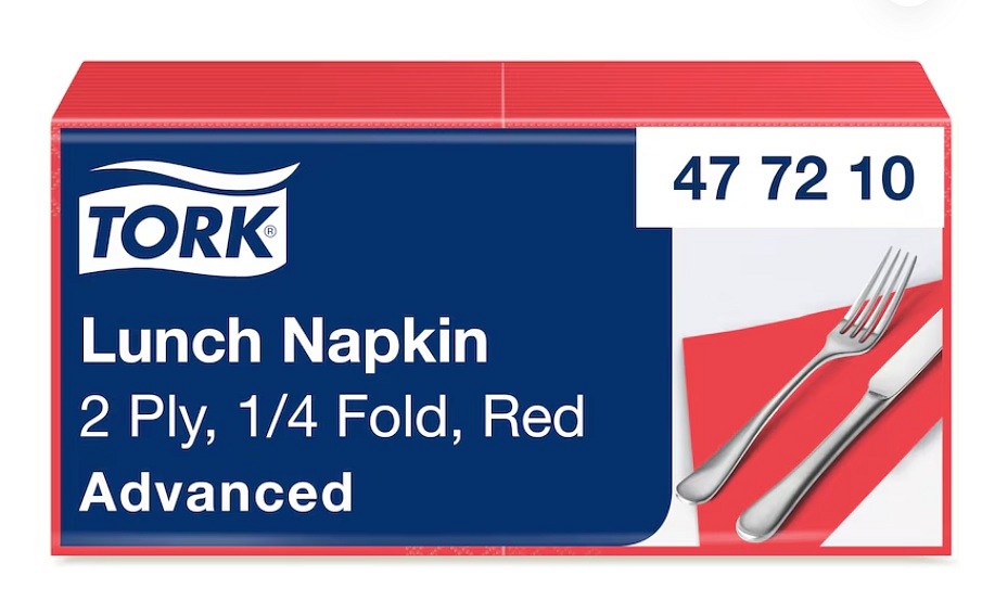 Tork Lunchservett 2-lag 33 x 33 cm Röd EU Ecolabel