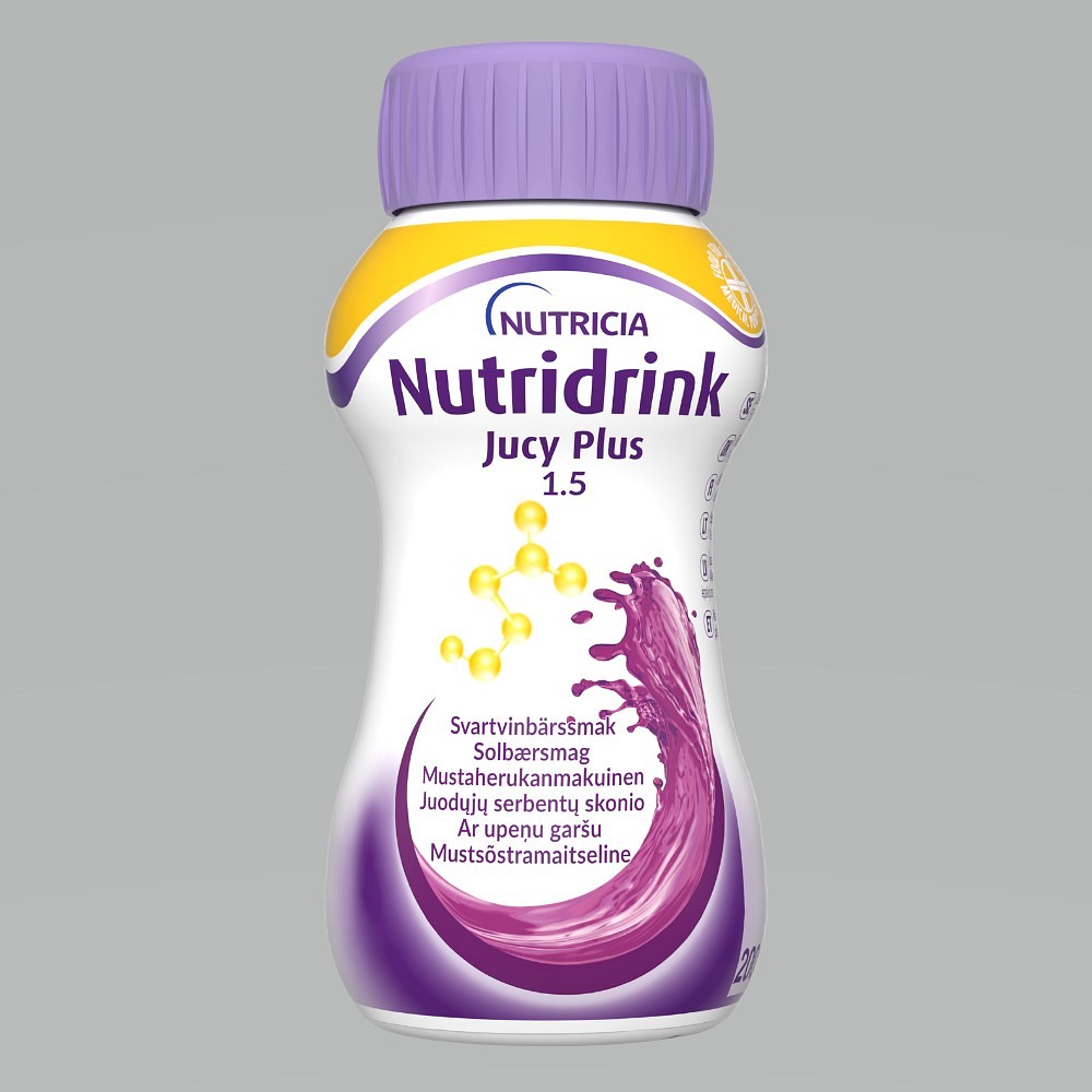 Nutridrink Jucy Plus Svartvinbärssmak 4 x 200 ml Vnr 900903