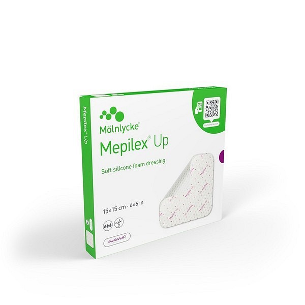 Skumförband silikon Mepilex Up med Safetac og 20cm vidhäftande steril